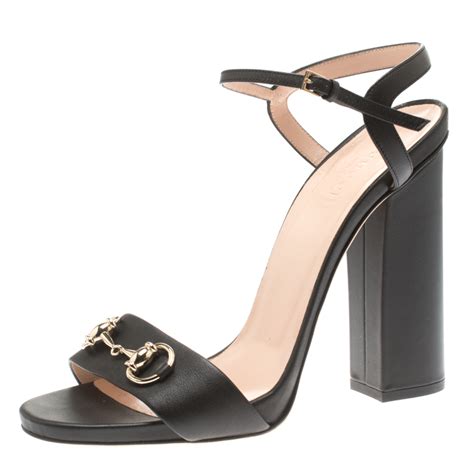 gucci black block heel|gucci heels open toe.